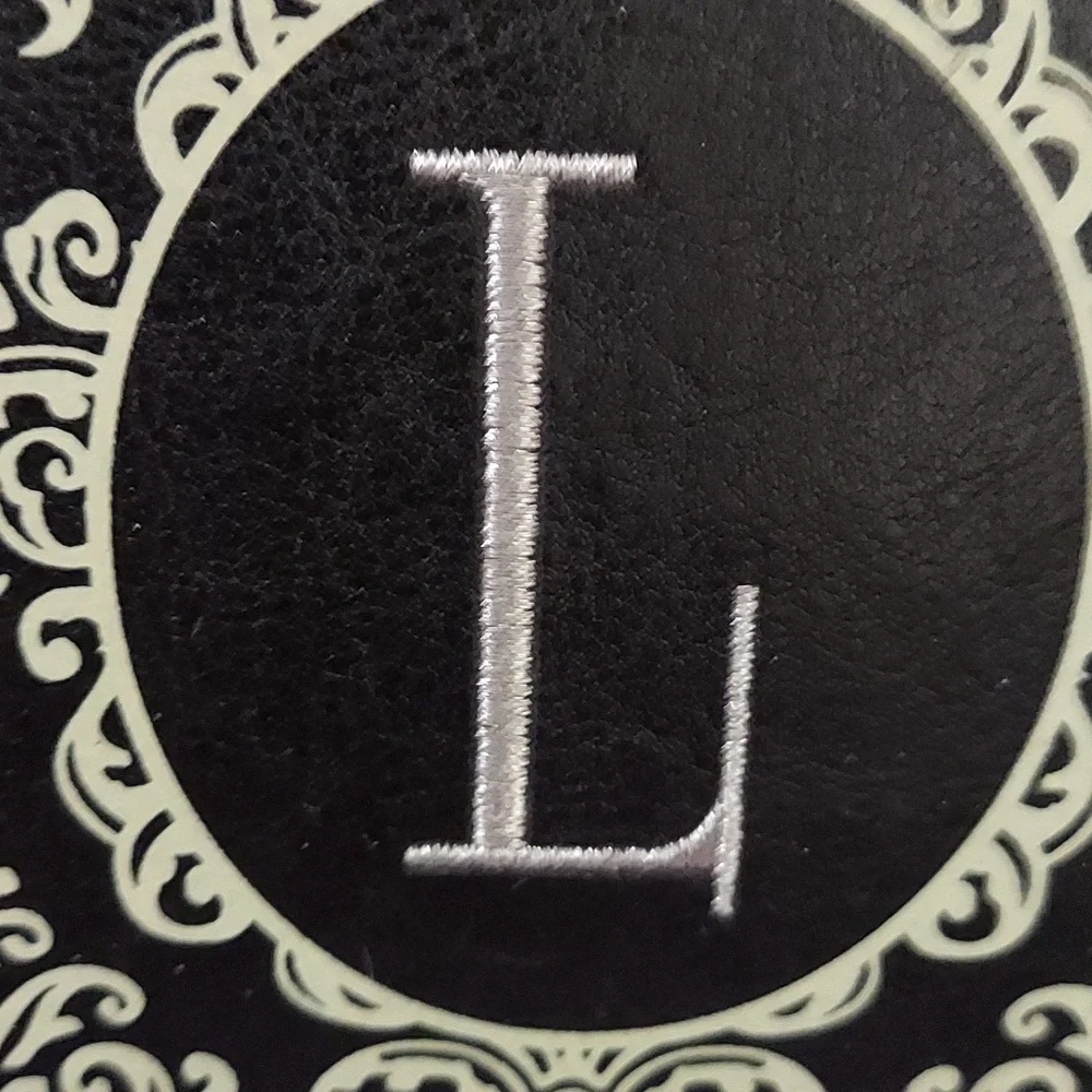 Black and white damask pattern Initial 'L' Photo Album